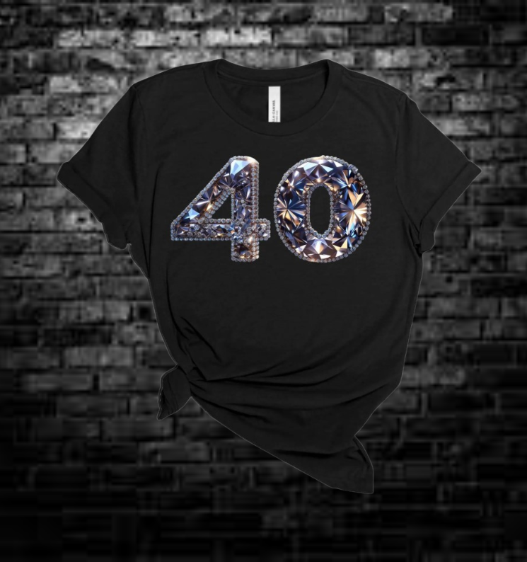 30, 40 or 50th Birthday | Jeweled Graphic Tee