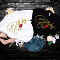The Birthday Chic with Sexy Red Lips | Birthday T-Shirt