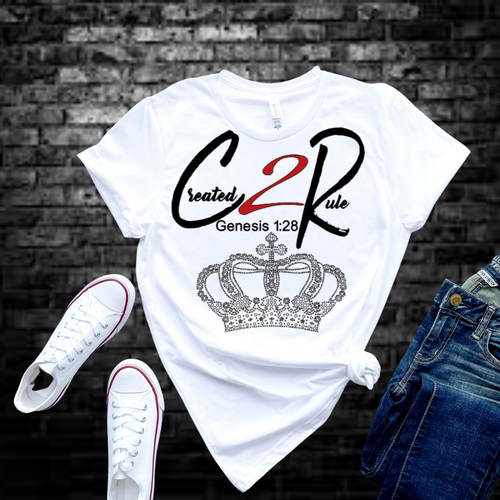 Created 2 Rule | Vinyl and Rhinestones | Custom T-shirt