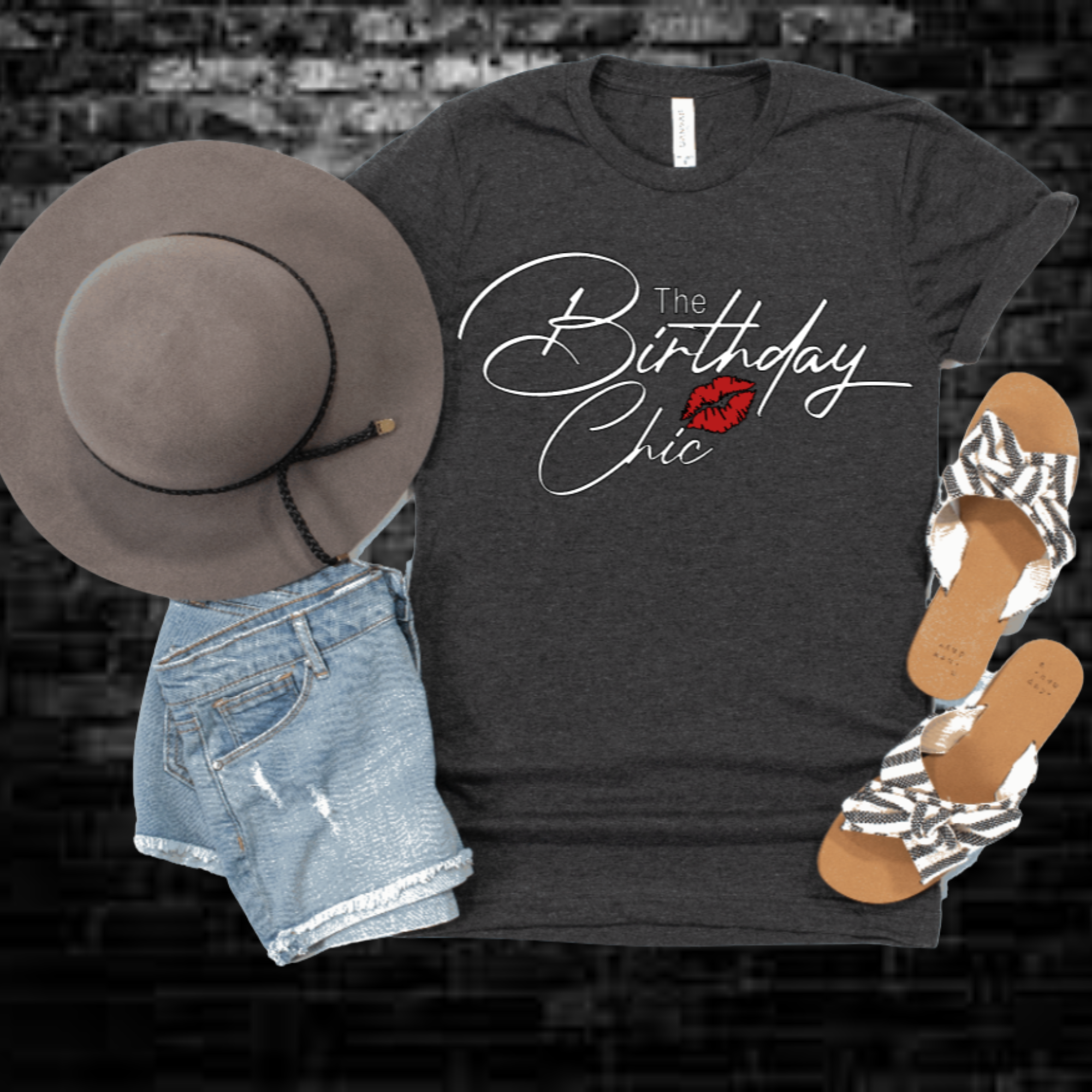 The Birthday Chic with Sexy Red Lips | Birthday T-Shirt