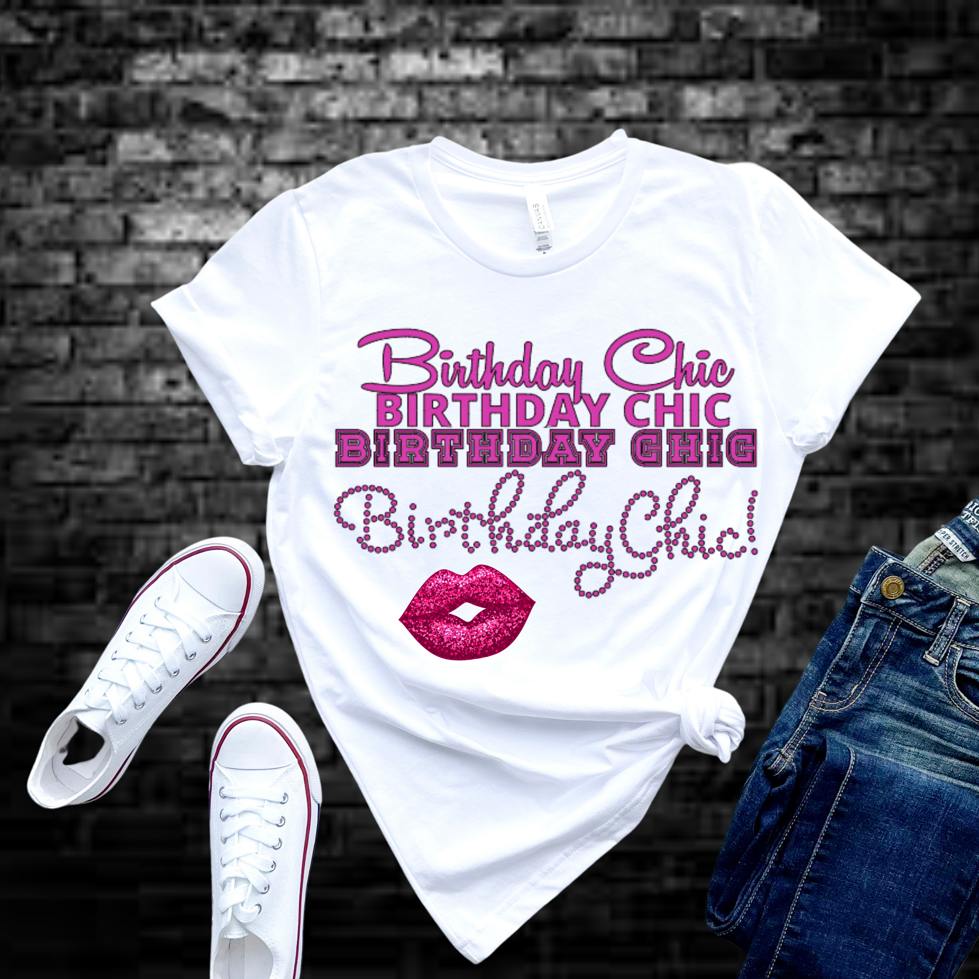 Hot Pink/Purple Birthday Chic with Sexy Lips