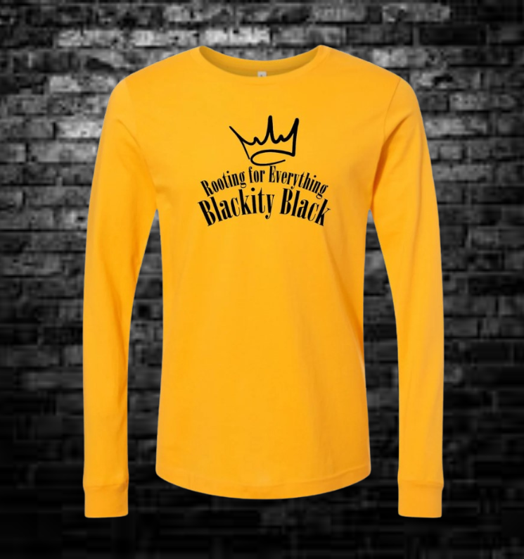 Rooting for Everything Blackity Black Gold Hoodie